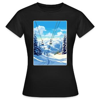 Vail Ski Resort Skifahren Reise Poster Souvenir WPA - Frauen T-Shirt - Schwarz - Vorne - AI Model Female 172 dark (172cm)