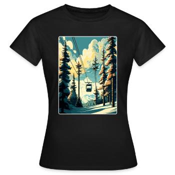 Vail Ski Resort Skifahren Reise Poster Souvenir WPA - Frauen T-Shirt - Schwarz - Vorne - AI Model Female 172 dark (172cm)