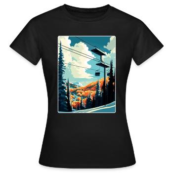 Vail Ski Resort Skifahren Reise Poster Souvenir WPA - Frauen T-Shirt - Schwarz - Vorne - AI Model Female 172 dark (172cm)