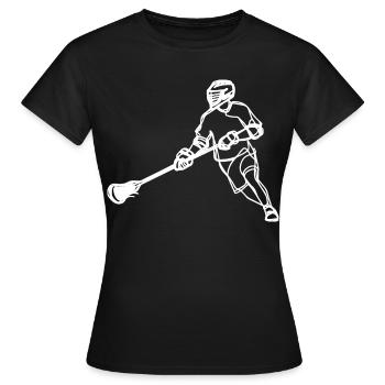 Lacrosse Spieler - Frauen T-Shirt - Schwarz - Vorne - AI Model Female 172 dark (172cm)