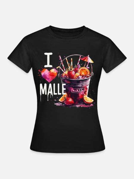 Ich liebe Malle Mallorca Geschenk - Frauen T-Shirt - Schwarz