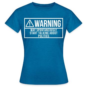Politics - Women's T-Shirt - antique blue sapphire heather - Front - AI Model Female 172 dark (172cm)