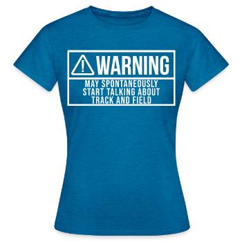 Leichtathletik - Frauen T-Shirt - Antikblaues Saphir meliert - Vorne - AI Model Female 172 dark (172cm)
