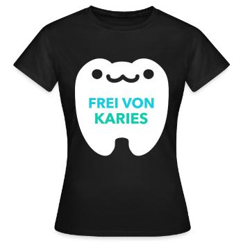 FREE OF TOOTH DECAY - Women's T-Shirt - black - Front - AI Model Female 172 dark (172cm)