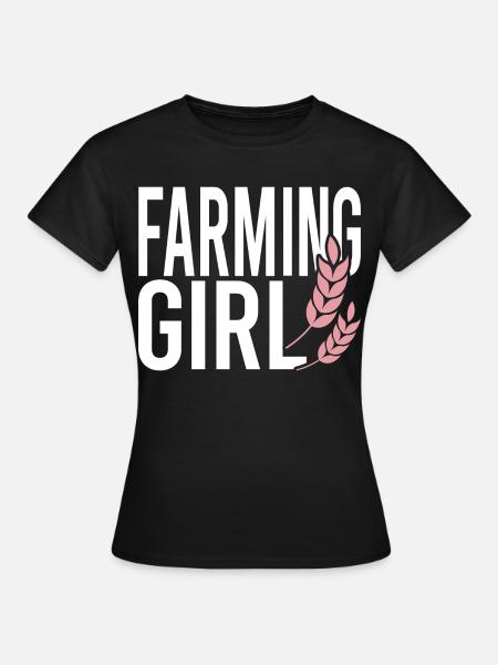 Farming Girl - Frauen T-Shirt - Schwarz