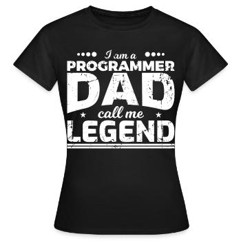 Papa codeur - T-shirt Femme - noir - Devant - AI Model Female 172 dark (172cm)