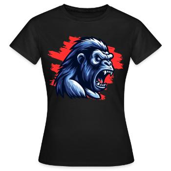 Verrückter Gorilla - Frauen T-Shirt - Schwarz - Vorne - AI Model Female 172 dark (172cm)
