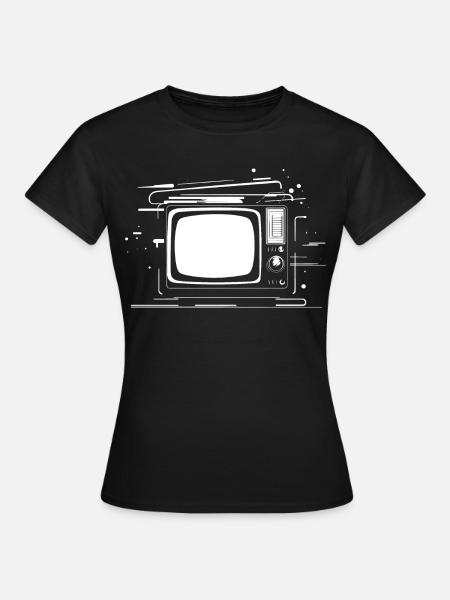 Retro TV - Frauen T-Shirt - Schwarz