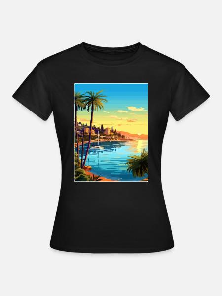 Franske Riviera Frankrike Reiseplakat Souvenir WPA - T-shirt dam - svart