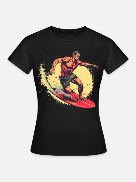 Surfer Grafik - Frauen T-Shirt - Schwarz