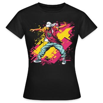 Breakdancer Graffiti - Frauen T-Shirt - Schwarz - Vorne - AI Model Female 172 dark (172cm)