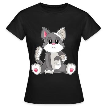 Bandage pour chat - T-shirt Femme - noir - Devant - AI Model Female 172 dark (172cm)