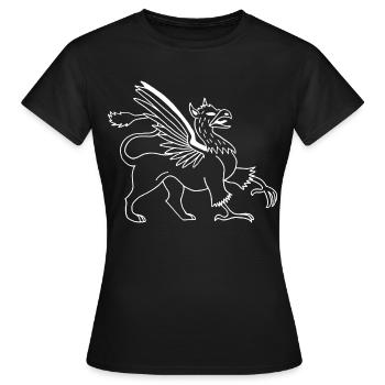 Fabulous animal, the white griffin - Women's T-Shirt - black - Front - AI Model Female 172 dark (172cm)
