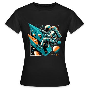 Bouldern Astronaut Geschenk - Frauen T-Shirt - Schwarz - Vorne - AI Model Female 172 dark (172cm)