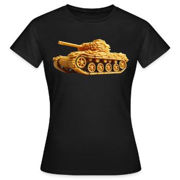 Pommes Panzer | Fries Tank - Frauen T-Shirt - Schwarz - Vorne - AI Model Female 172 dark (172cm)