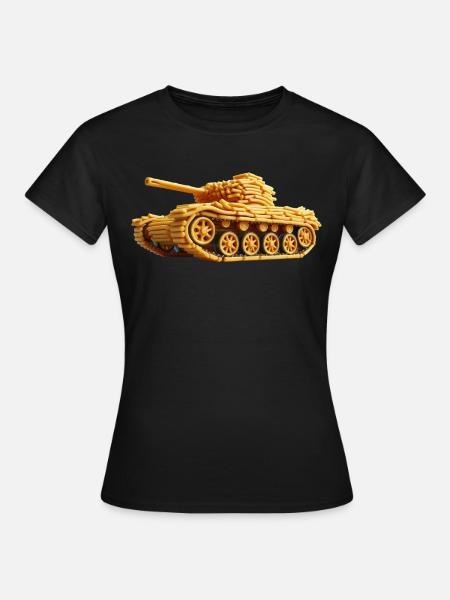 Pommes Panzer | Fries Tank - Frauen T-Shirt - Schwarz