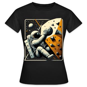 Bouldern Astronaut Raumfahrer Geschenk - Frauen T-Shirt - Schwarz - Vorne - AI Model Female 172 dark (172cm)