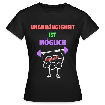 L’indépendance est possible - T-shirt Femme - noir - Devant - AI Model Female 172 dark (172cm)