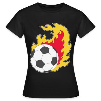 Feuerball Fußball - Frauen T-Shirt - Schwarz - Vorne - AI Model Female 172 dark (172cm)