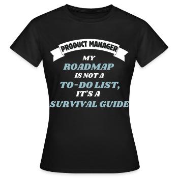 Chef de Produit - Roadmap - T-shirt Femme - noir - Devant - AI Model Female 172 dark (172cm)