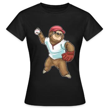 Gant de baseball Sloth - T-shirt Femme - noir - Devant - AI Model Female 172 dark (172cm)