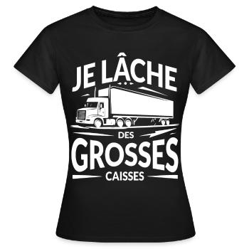Je lâche des grosses caisses - T-shirt Femme - noir - Devant - AI Model Female 172 dark (172cm)