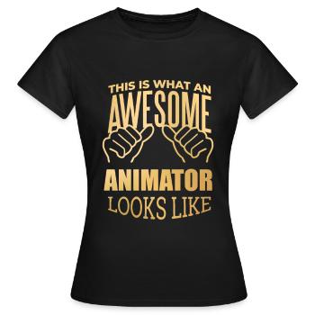 Animation - Women's T-Shirt - black - Front - AI Model Female 172 dark (172cm)