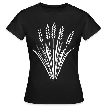 5 ears of grain wheat - Women's T-Shirt - black - Front - AI Model Female 172 dark (172cm)