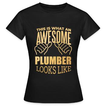 Plombier Plombier Plombier - T-shirt Femme - noir - Devant - AI Model Female 172 dark (172cm)
