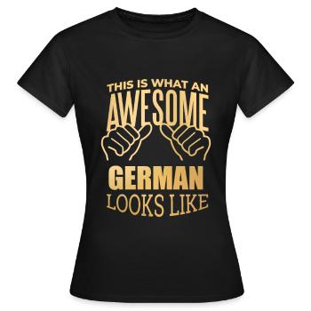 Allemagne, Allemagne, Allemagne - T-shirt Femme - noir - Devant - AI Model Female 172 dark (172cm)
