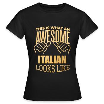 Italy Italy Italy - Women's T-Shirt - black - Front - AI Model Female 172 dark (172cm)