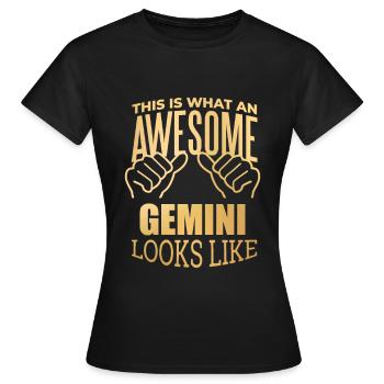 Zwillinge Zwillinge Zwillinge - Frauen T-Shirt - Schwarz - Vorne - AI Model Female 172 dark (172cm)