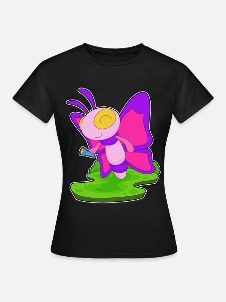 Schmetterling Taschenlampe - Frauen T-Shirt - Schwarz