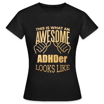 TDAH TDAH TDAH - T-shirt Femme - noir - Devant - AI Model Female 172 dark (172cm)