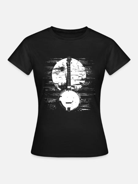 Banjo Zeichnung - Frauen T-Shirt - Schwarz