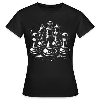 Chess pieces - Women's T-Shirt - black - Front - AI Model Female 172 dark (172cm)
