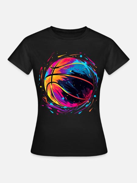 Retro Basketball Vaporwave - Frauen T-Shirt - Schwarz