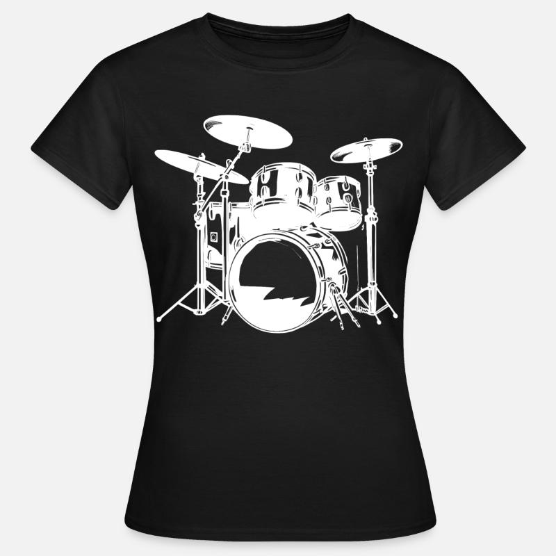 Drumkit Drawing - Women's T-Shirt - black