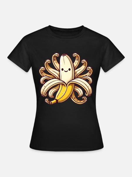 Verspielte OctoBanana Illustration - Frauen T-Shirt - Schwarz