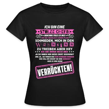 a proud of a troop of crazy - Women's T-Shirt - black - Front - AI Model Female 172 dark (172cm)