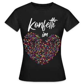 Stimmung Konfetti Fasching Karneval Silvester - Frauen T-Shirt - Schwarz - Vorne - AI Model Female 172 dark (172cm)