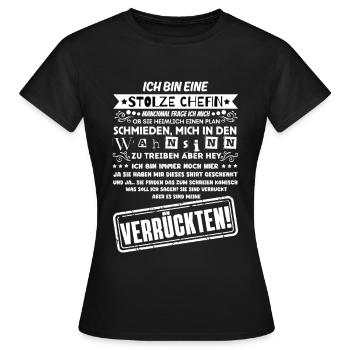a proud of a troop of crazy - Women's T-Shirt - black - Front - AI Model Female 172 dark (172cm)