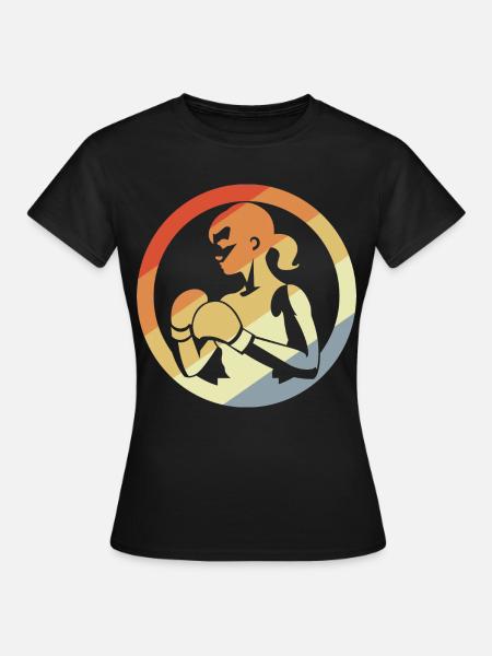 Retro Boxerin - Frauen T-Shirt - Schwarz