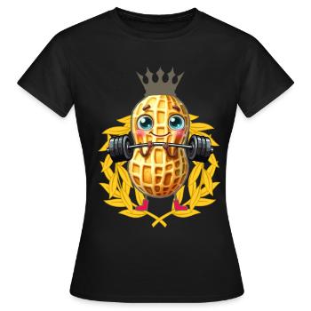 Erdnuss Gewicht hebend Lorbeerkranz Bodybuilder - Frauen T-Shirt - Schwarz - Vorne - AI Model Female 172 dark (172cm)