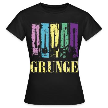 Grunge Guitare Couleur Pop Rock Style Vintage - T-shirt Femme - noir - Devant - AI Model Female 172 dark (172cm)