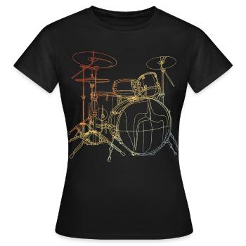 Tambours Look Vintage - T-shirt Femme - noir - Devant - AI Model Female 172 dark (172cm)