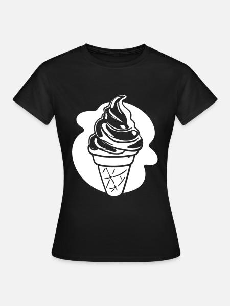 Eiscreme Zeichnung - Frauen T-Shirt - Schwarz