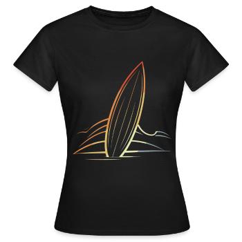 Planche de surf - T-shirt Femme - noir - Devant - AI Model Female 172 dark (172cm)