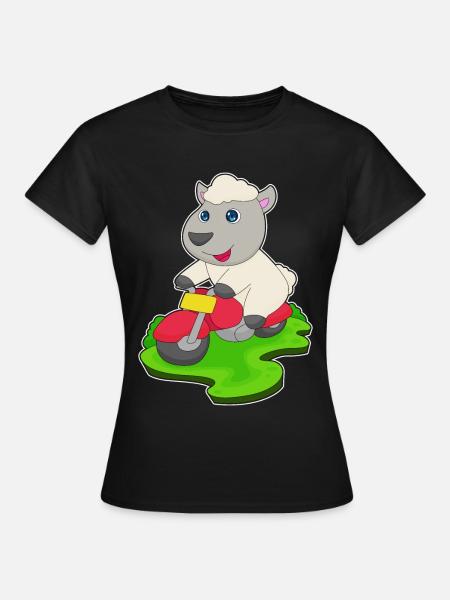 Schaf Motorrad - Frauen T-Shirt - Schwarz