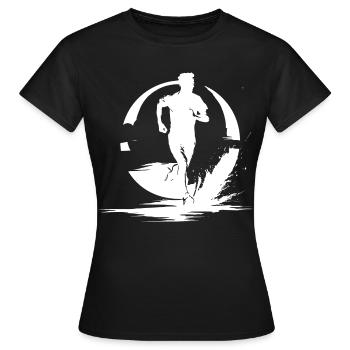 Marathon Junge Zeichnung - Frauen T-Shirt - Schwarz - Vorne - AI Model Female 172 dark (172cm)